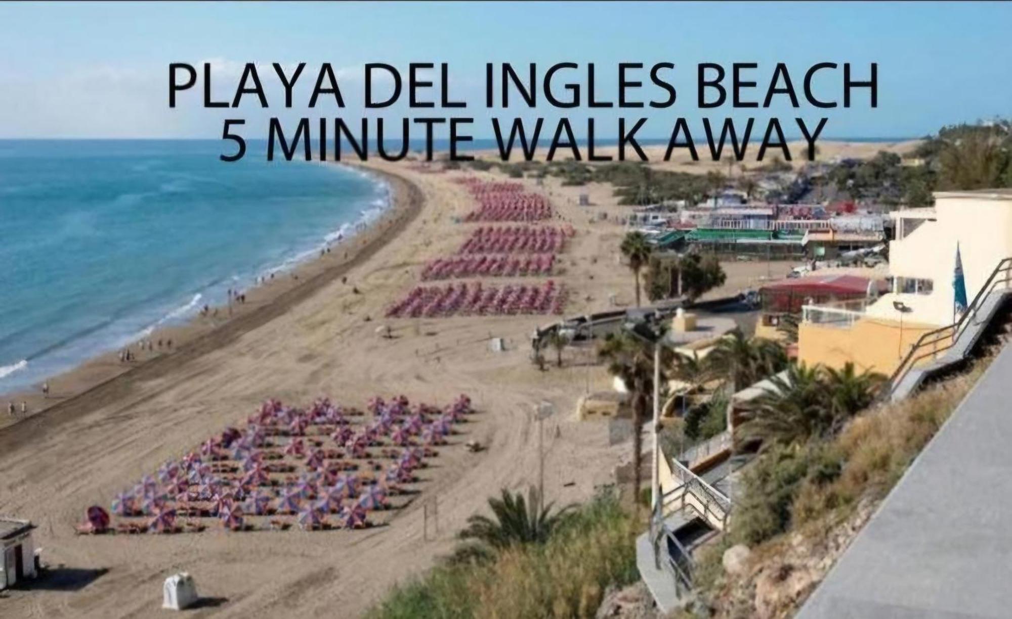 Ocean Front Cozy 2 Bedroom, 3 Beds Spacious- Netflix, Pool, Beach Lift & Fast Wifi Playa del Inglés Exterior foto